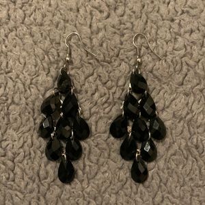 Black chandelier earrings costume jewelry